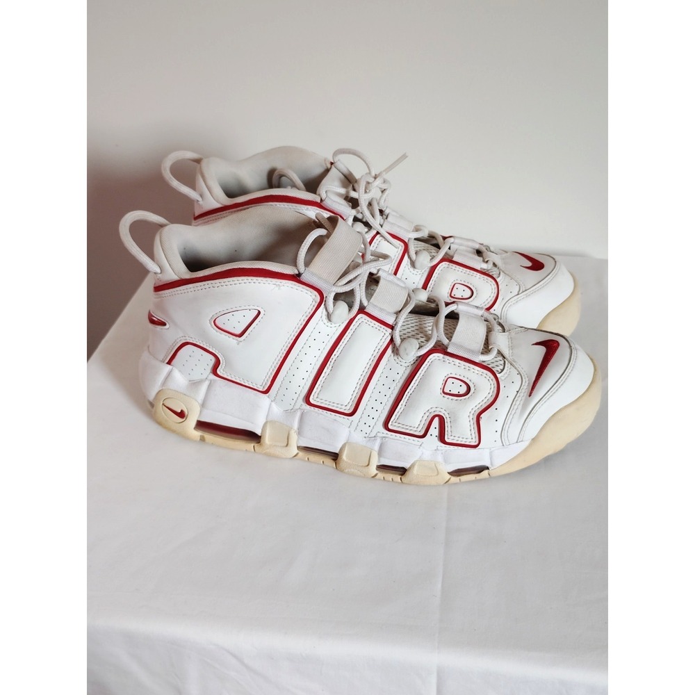 Nike Air More Uptempo Men’s Size 11 White Varsity Red Basketball Shoes Sneakers